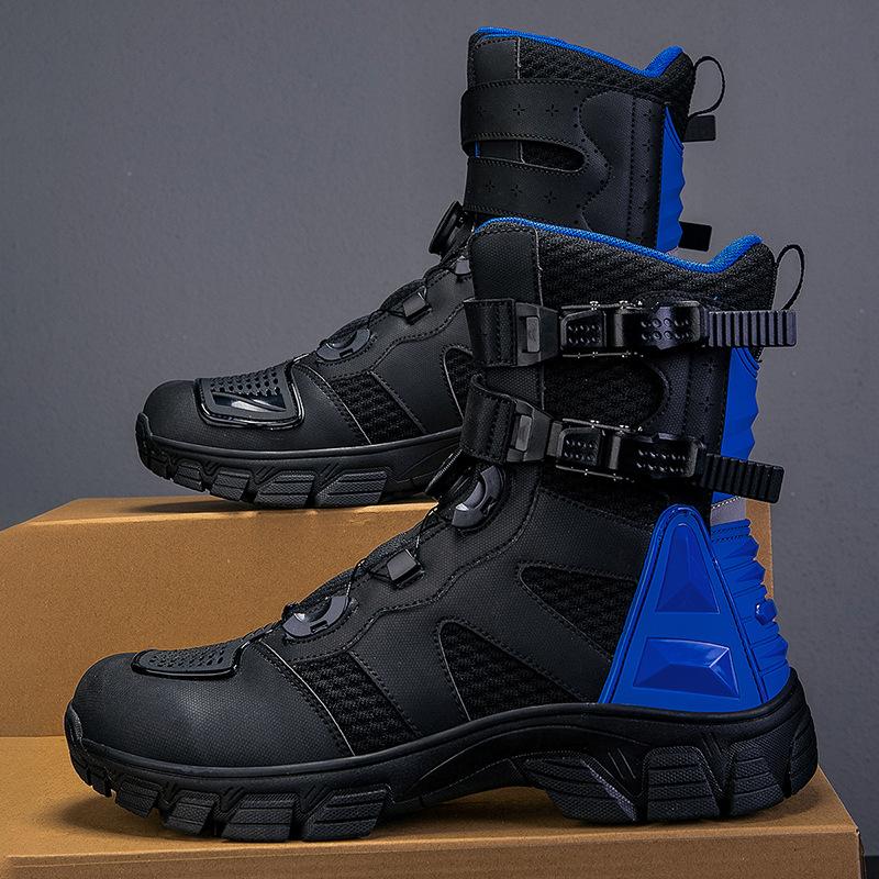 QK1128 men's shoes motorcycle riding shoes locomotive shoes shift shoes racing high top rotating buckle autumn and winter riding boots
