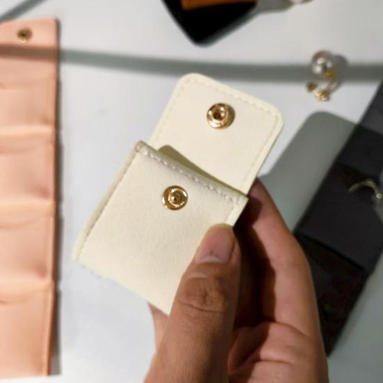 2/3Pcs Jewelry Storage Bags Snap Closure Soft Velvet Lining Multifunctional Mini Travel Jewelry Bag Necklaces Earrings Organizer