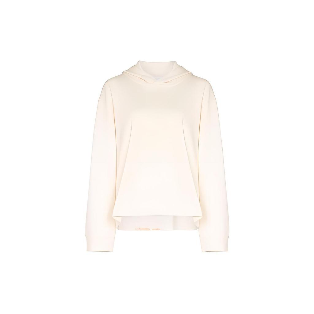 Y-3 FW21 Large Logo Spliced Long Sleeve Hoodie Women hoodies White GT5314