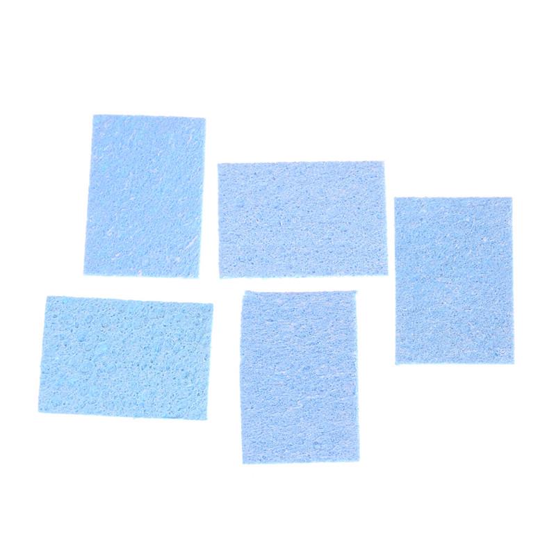 5Pcs 6Cm*6Cm Soldering Iron Solder Tip Welding Cleaning Blue Sponge Pads Tool