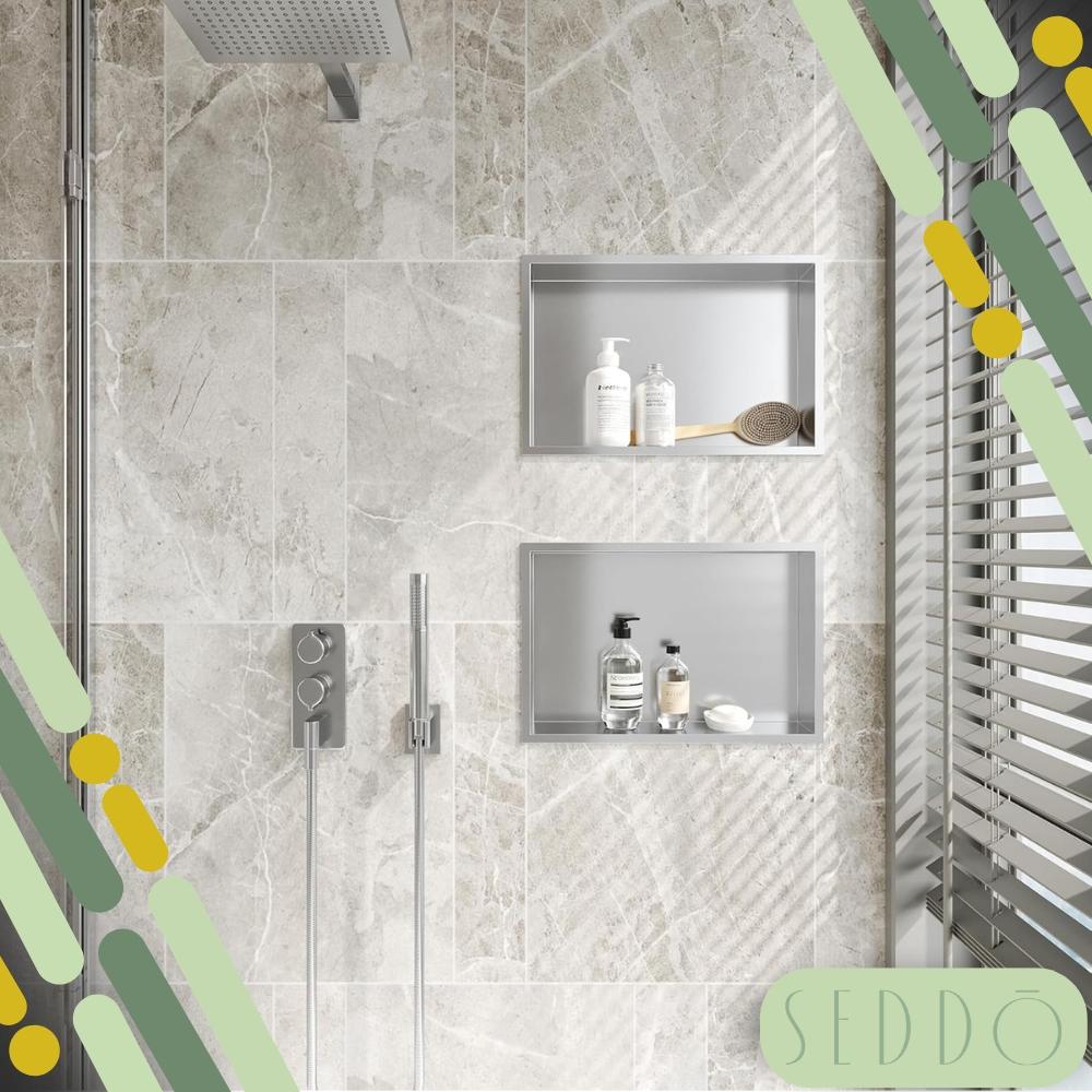 Półka wnękowa 45x30x10cm chrom do łazienki