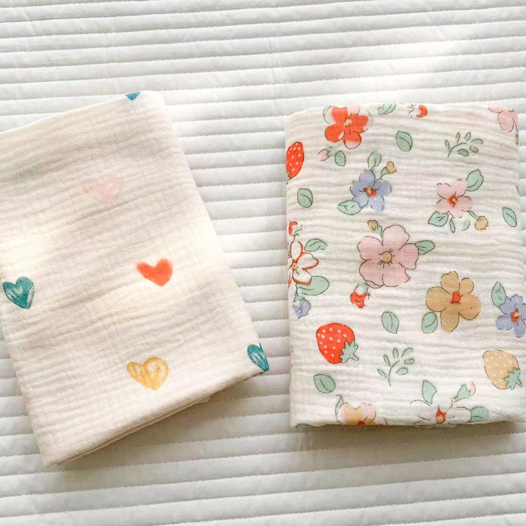 2-lagige Baumwollgaze Entbindungsraumtasche Einzelne Neugeborenen-Babytasche Dünne Decke für Neugeborene Sommer-Baby-Kinderwagen-Decke Handtuch