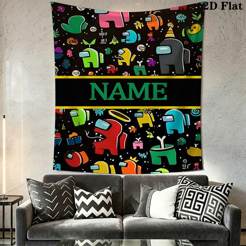 Custom Among Us Wall Hanging Printed Fabric Blanket Decorative Tapestries for Bedroom Living Room Home Decor