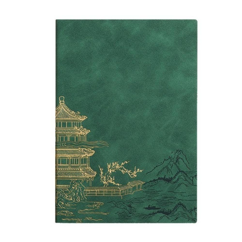 Chinese Style China-Chic Gold Stamping Notepad PU Cover Meeting Record Notebook  School