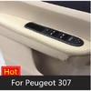 Microfiber Front / Rear Door Panels Armrest Leather Cover Protective Trim For Peugeot 307 with Mount Fittings  Car interior