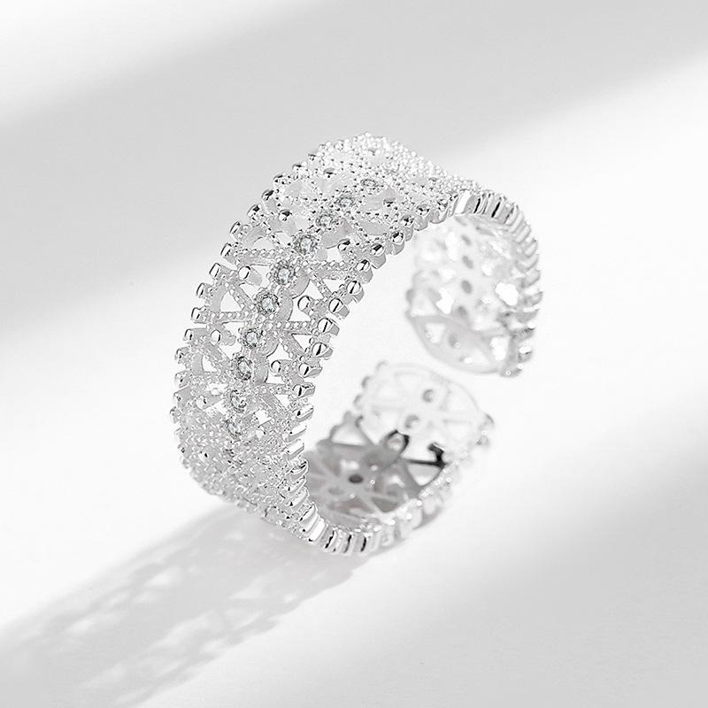 

925 Sterling Silver Stackable Rings For Women Hollow Zircon Geometry Engagement Luxury Jewelry Accessories Jewellery Money 925 серебряный