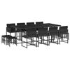 VidaXL 13-piece Garden Dining Set Black Cushions Braided Resin 3211519