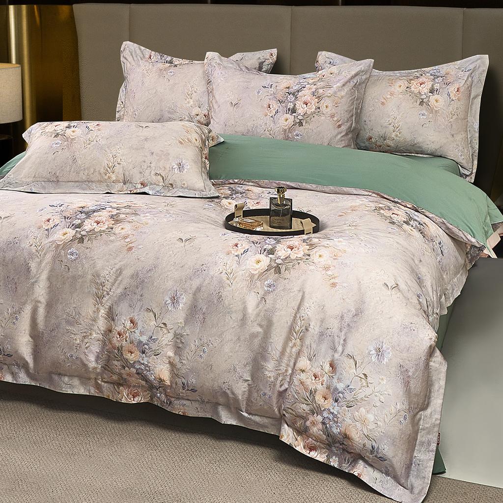 60 Piece Satin Cotton High Count High-density Floral Print Four Piece Set - Weiyang Flower Event