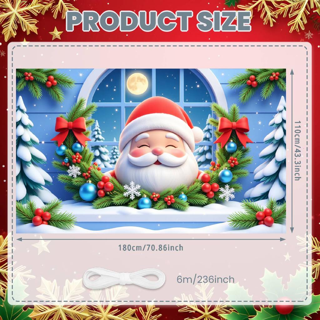 Winter Banner Material Christmas Backdrop Xmas Banner Snowflake Pattern Christmas Banner For Family Gathering Photo Backdrop