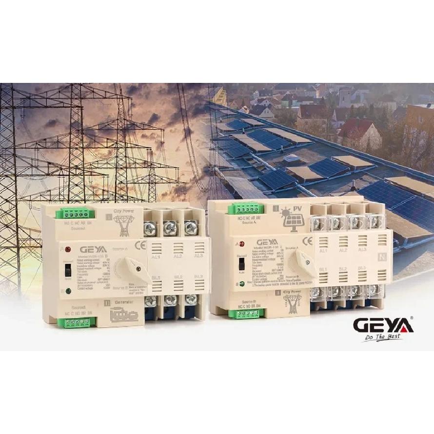 GEYA G2R Din Rail 2P 4P ATS Dual Power Automatic Transfer Switch Electrical Selector Switches Uninterrupted Power 63A 110V 220V
