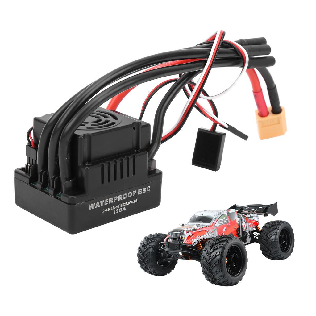 120A Waterproof Brushless ESC Electronic Speed Controller Accessory Fit for 1/8 RC Car Electronic Speed Controller