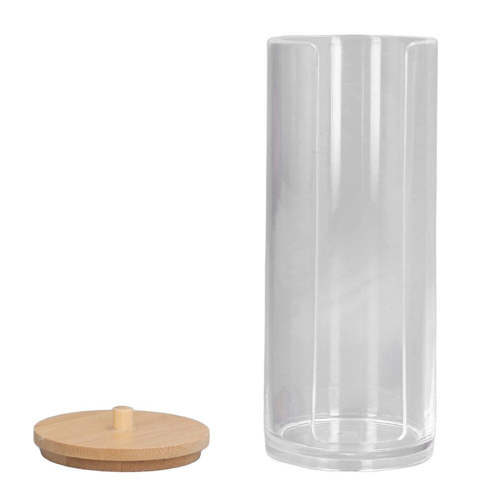 Transparent Makeup Cotton Swabs Holder PS Cosmetic Pads Container Cotton Rounds Holder  Bathroom