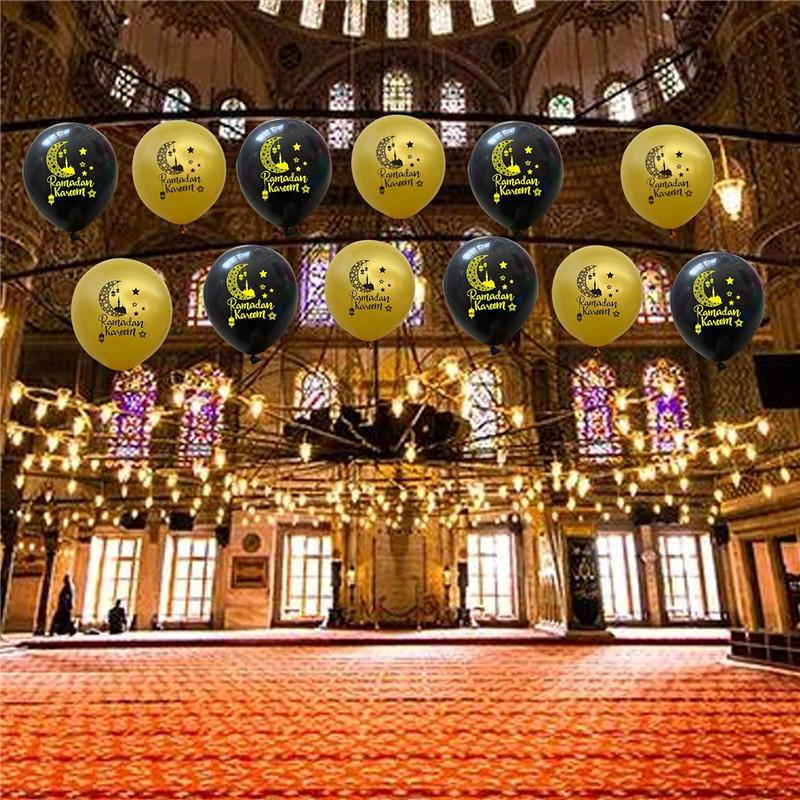10pcs Ramadan Decorations Balloons 12in Large Latex Balloons for Eid Ramadan Eid Al Fitr Eid Al Adha Festival Party Muslim Party Decoration Supplies