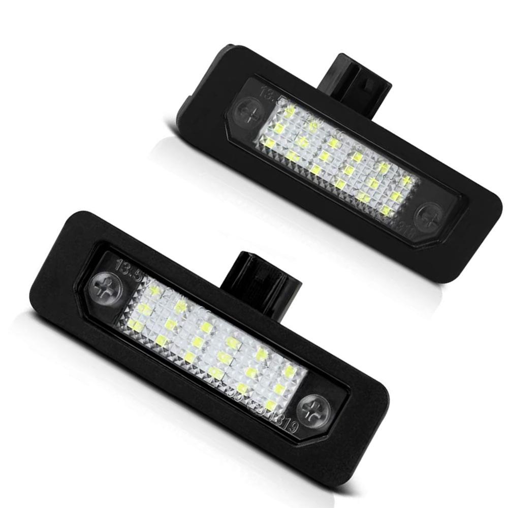 2-Pack 18-LED Black License Plate Lights for Ford Fuxing, Mustang, Focus, Mercury (2006-2015)
