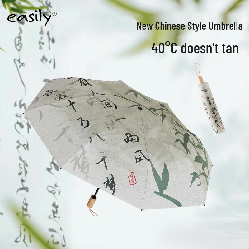 Easily Chinese Style Automatic Wooden Handle UV Umbrella
