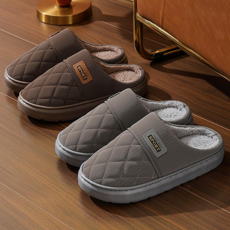 Pantofole invernali da uomo in velluto di cotone, casual, calde, con suola spessa, grandi dimensioni, antiscivolo, scarpe da interno, 38-47
