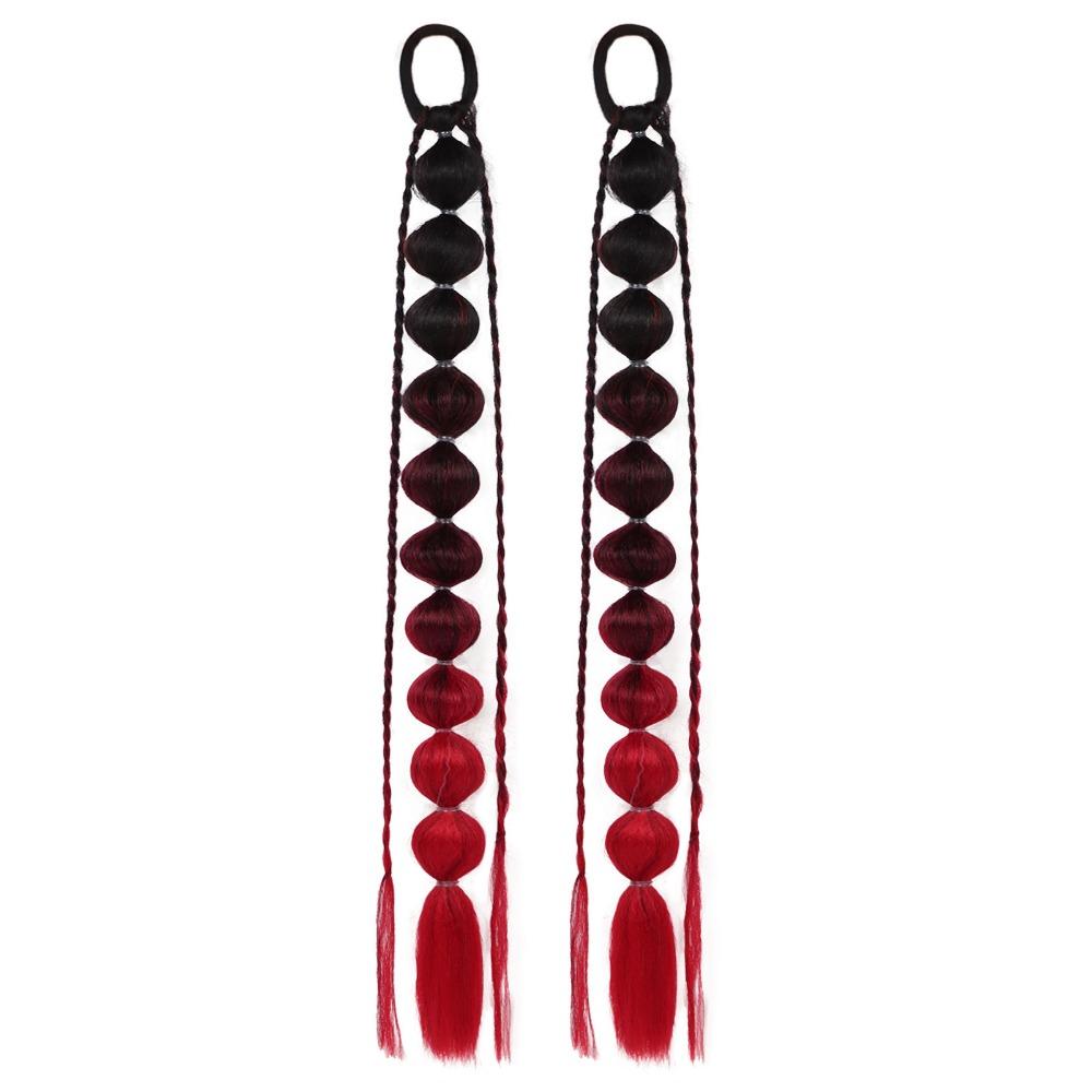 2Pcs Colorful Twist Braid Bulk Lantern Braid Braided Ponytails Natural Bubble Jumbo Braid for Women