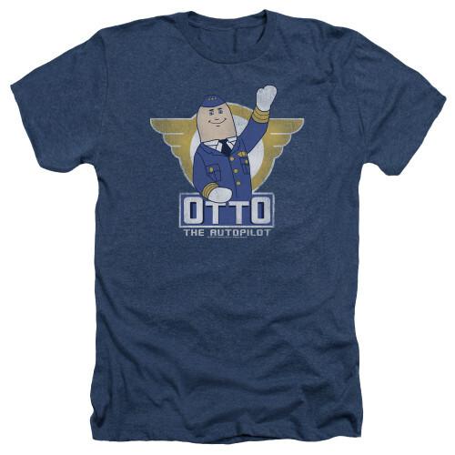 Airplane Otto Adult Heather T-Shirt Navy Unisex T-Shirt XXXL