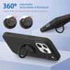 Coque de Protection - BOOLING - pour iPhone 17 Pro Max - Silicone Antichoc avec Anneau Rotatif - Noir