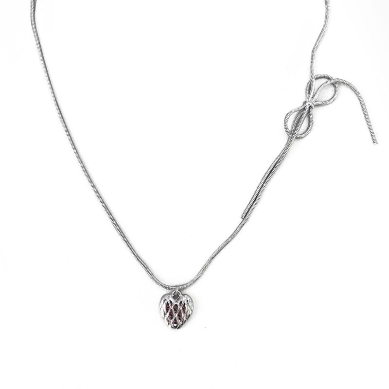 

Star Love Bowknot Aesthetic Necklace Fashion Simple Heart Clavicle Chain Women Girls Wedding Jewelry Party Birthday Gift