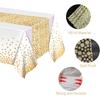 MOLFUJ 54" X 108" White and Gold Plastic Tablecloth for Party, 2 Pack Disposable White Table Cloths for 8ft Rectangular Table, Birthday, Wedding