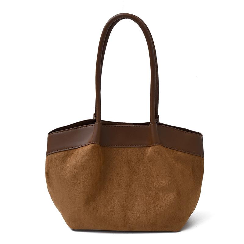 Сумка-тоут большой вместимости, сумка на одно плечо, простая и повседневная, плиссированная сумка-багет коричневый