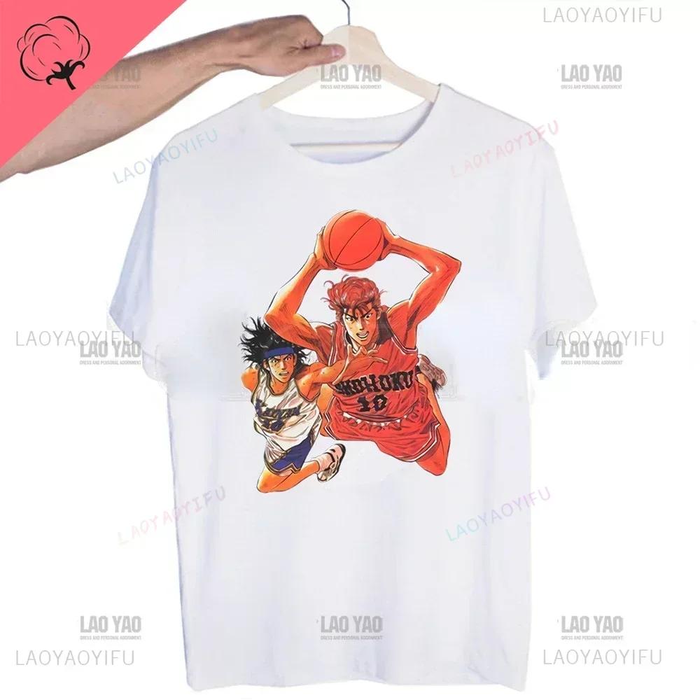 Classic Japanese Anime Harajuku SLAM DUNK Tshirt for Men Short Sleeve Man Tops T Shirt for Male White Casual T Shirt Women Tees