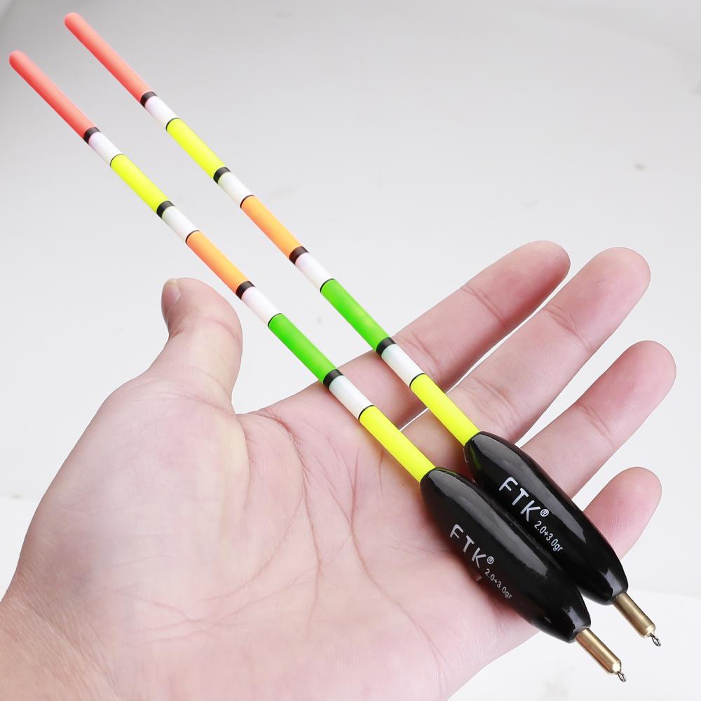 FTK 5pcs of Outdoor Fishing Gear Accessories for Fishing Float with Lead Shirt Wood, Large Buoyancy, and Thickened Tail