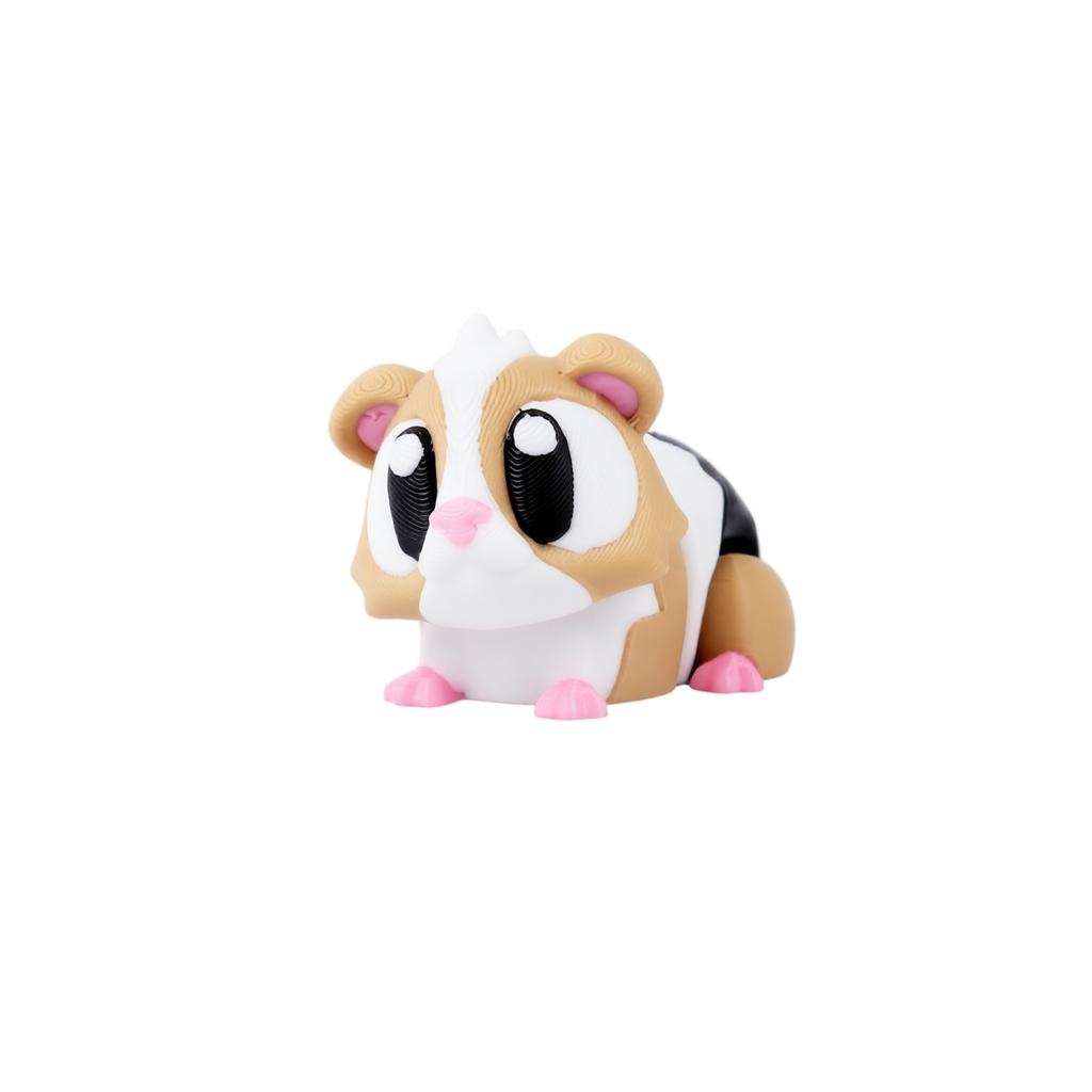 3D Printed Hamster with Big Eyes Articulated Desk Toy Small Animal Figurine