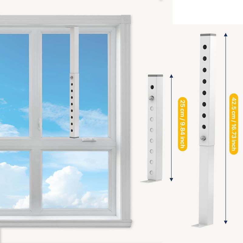 B03B-Justerbar AC-fönsterlåsstång, Små fönstersäkerhetsstänger för barnsäkerhet, Fönsterstoppare för vertikal glidning