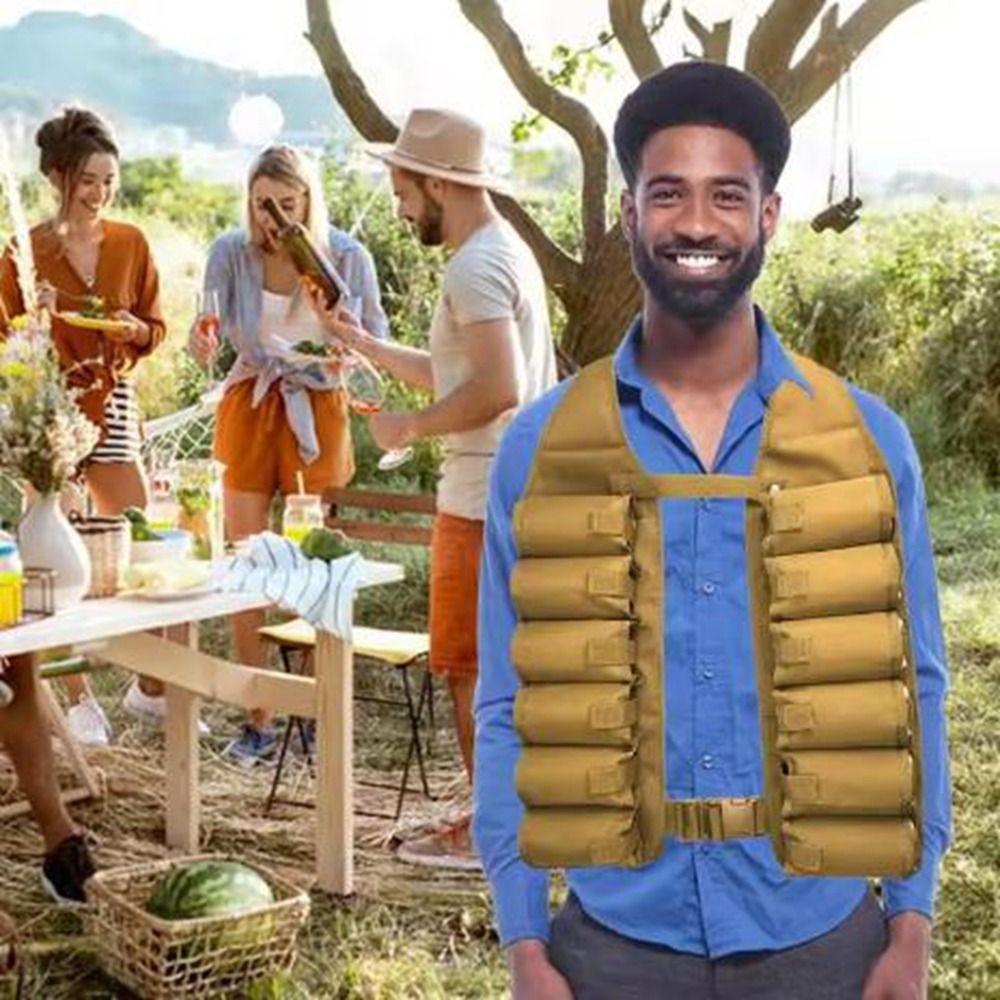 Breathable Beer Storage Vest Multi-pocktes Beer Drinking Vest Beverage Carrying Bags Camping Party