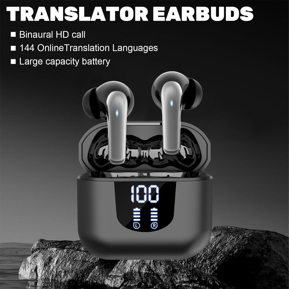 Xiaomi 144 Language Instant Translation 2025 New Cross-Border Bluetooth Earphones with True Wireless Digital Display Screen,