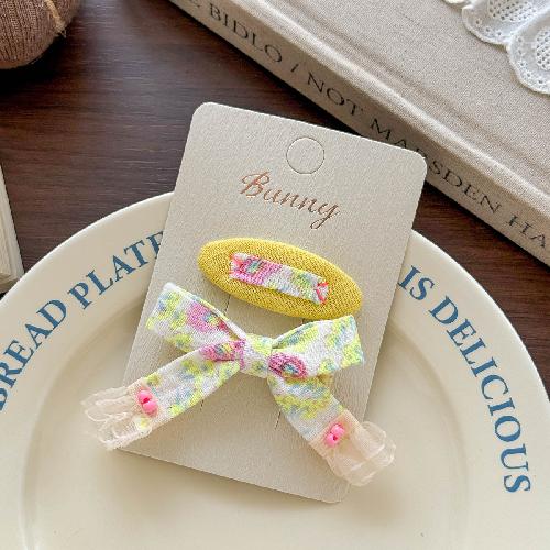 Autumn and Winter Lace Embroidery Bow Children's Hairpin Cute Girl Hair Ring Head Rope Girl Headdress Hair Accessories