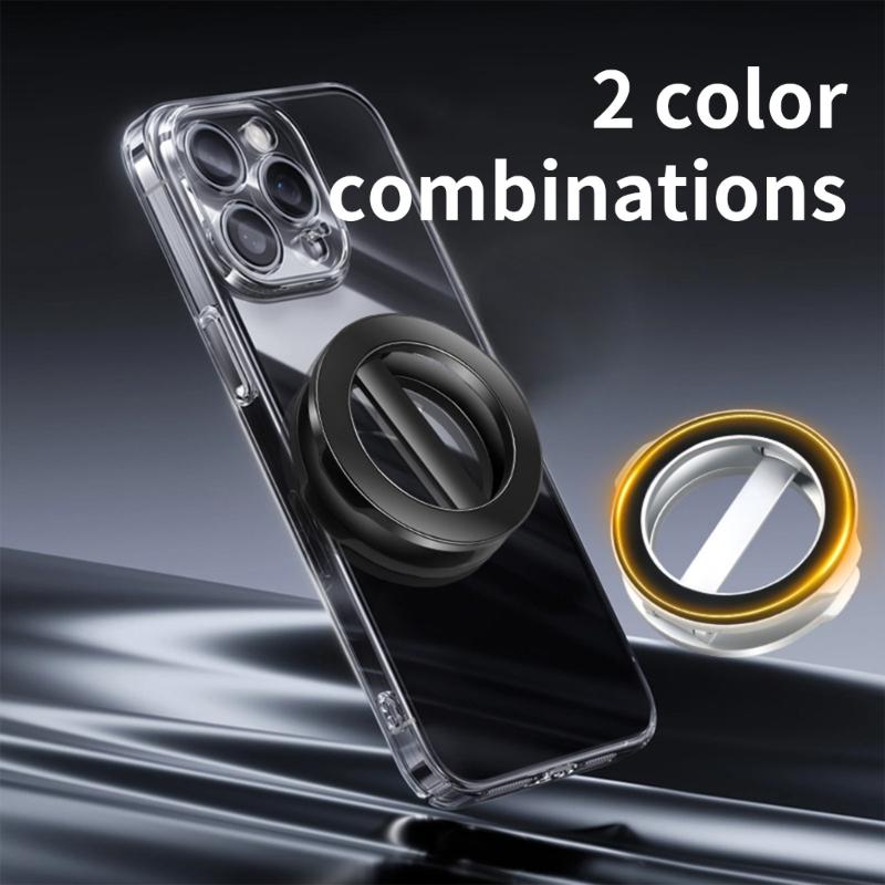 All Metal Magnetic Phone Stand Rack Featuring Double Side Design And Adjustable Angle With Flexible 360 Degree Rotation