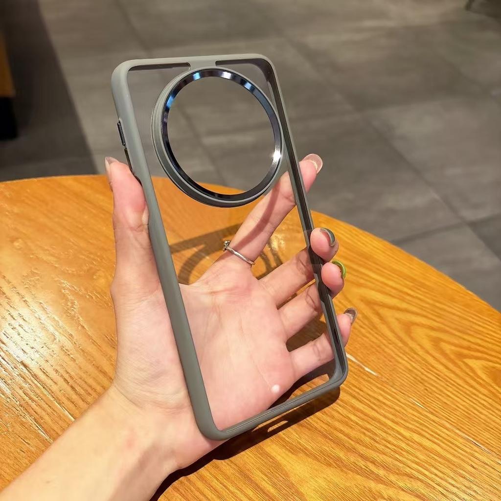 Golden Shield Eagle Eye Metal Camera Frame Clear Phone Case, Shockproof Cover for Huawei Mate80 Pro / Pura70 / Xiaomi 15 Pro