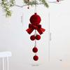 Popular Nordic Red Flocking Christmas Bell Ornaments for Tree and Shop Window Decoration