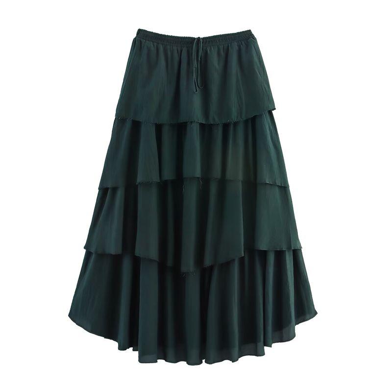 Kaslead New Women Clothes Western Style Fashion Simple Laminated Decoration Midi Dress 8699209 529