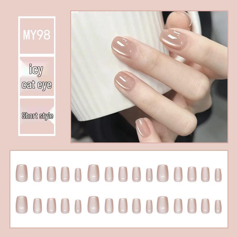 

Однотонный прозрачный набор для нейл-арта «Кошачий глаз» - Короткий, Универсальный, Носибельный, 30 штук