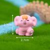 Mini Pink Elephant Ornament Cute Animal Figurine Dollhouse Micro Landscape Car Decoration Miniature Toy