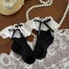 Kids Breathable Cotton Short Socks Embellished With Delicate Embroidery And Secure Bowknot Decoration For Children