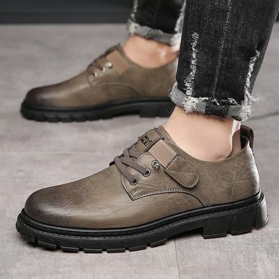 Neue Lederschuhe Herren atmungsaktiv neuer Trend vielseitig Business Casual Lederschuhe Schnürschuhe weiche Sohle Low-Top Arbeit Herrenschuhe