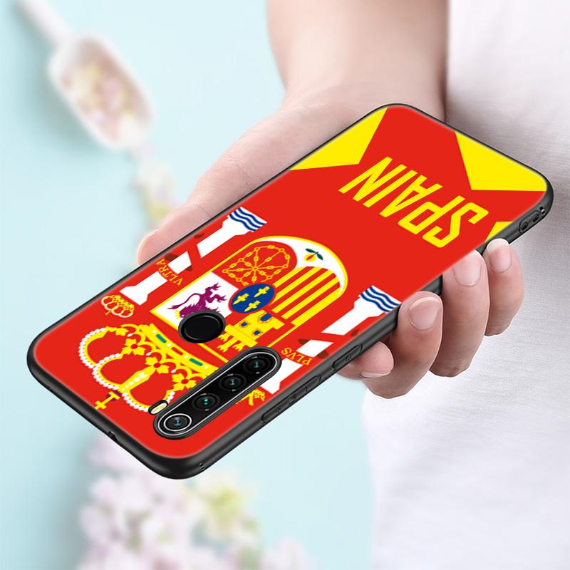 Španělsko Coat of Arms Flag silikonové pouzdro na telefon Xiaomi Redmi Note 11 10 9 8 Pro 11T 10T 10S 9S 8T 9 9A 9C 9T Black Cover Coque