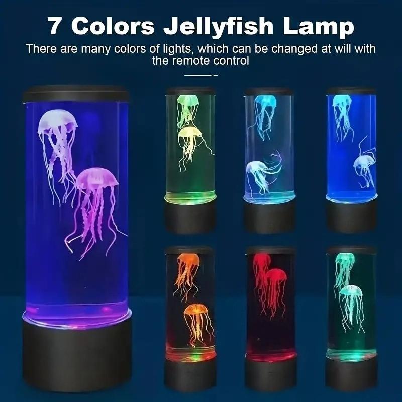 

LED Mini Jellyfish Light USB Rainbow Color Changing Ambient Light Creative Exquisite Night Light Silent Desktop Decoration Light USB style оранжевый