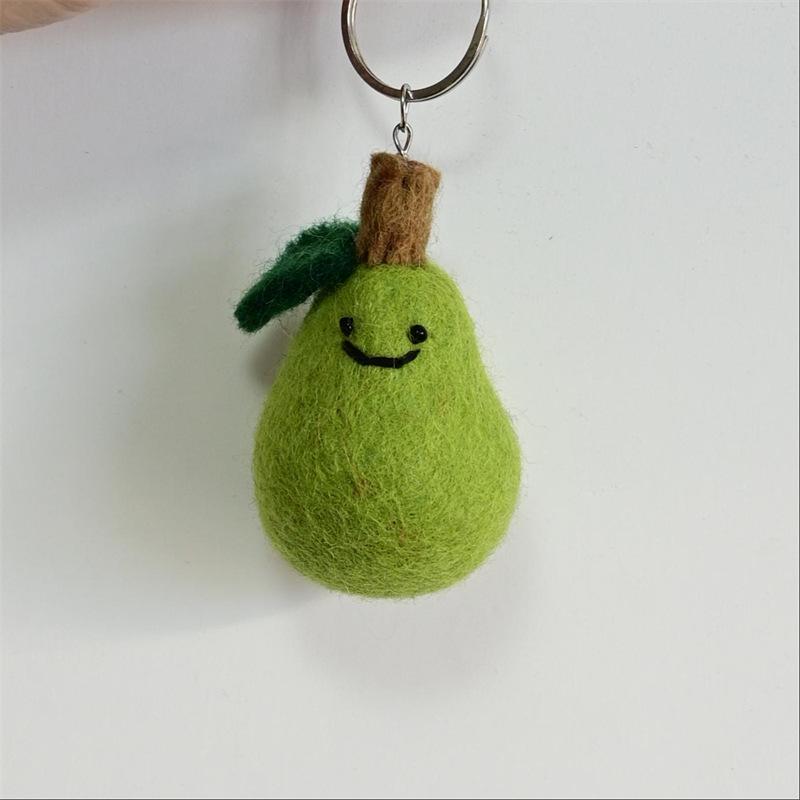 Nepal Wool Felt Fruit & Vegetable Pendant Keychain Plush Doll