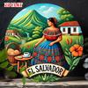 D Flat  Single Piece D Flat Wall Decoration from El Salvador Featuring a Woman Flowers And Coffee Suitable for Indoor Or
