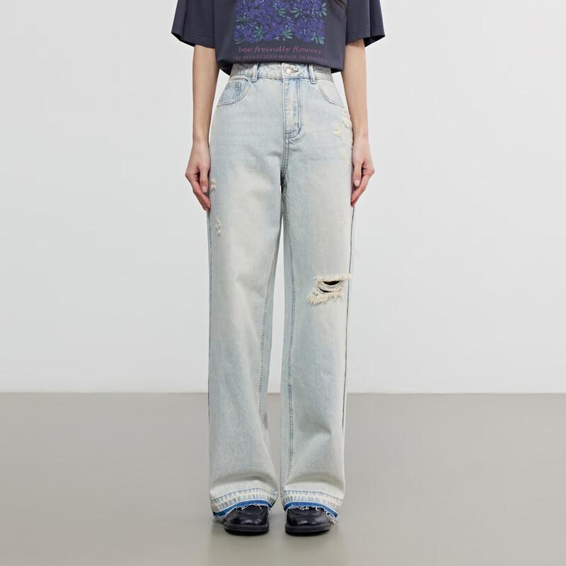 Elva  Island Women s Vintage Casual Straight-Leg Denim Jeans S