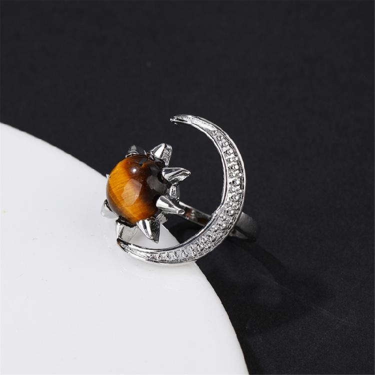 Shimmering Star Moon Pattern Crystal Ring Scratch Resistant Handmade Finger Accessories Elegant Anniversary Present