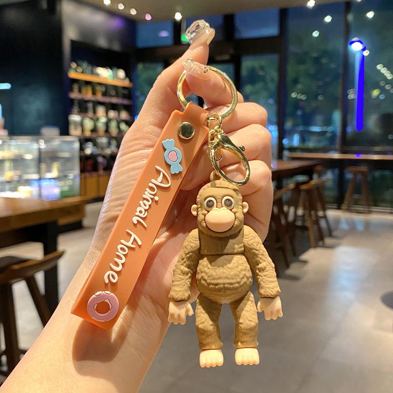 Cartoon Gibbon Doll Gorilla Keychain Monkey Creative Doll Student Schoolbag Pendant Couple Gift large