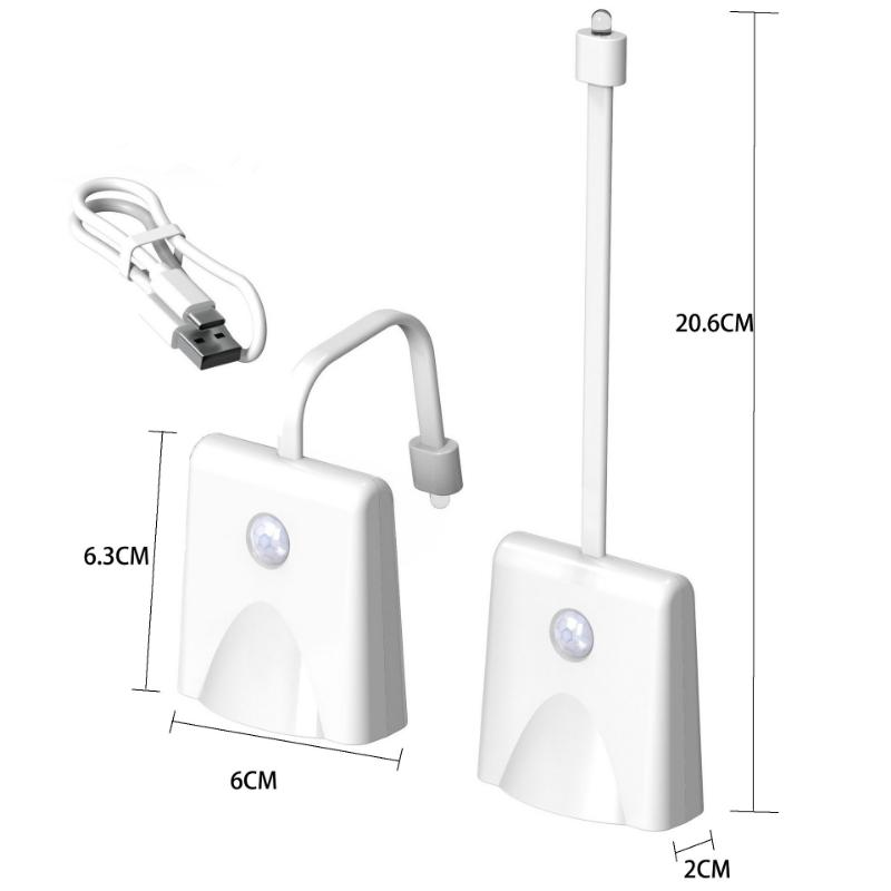 Wireless Motion Sensor LED Night Light RGB 8 Color Changing Toilet Bathroom Atmosphere Lamp Waterproof Smart On/Off Night Lamp