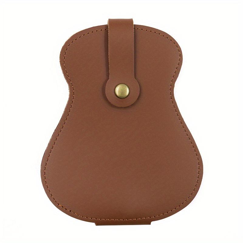 Portable High Capacity Guitar Pick Storage Bag Thickened Leather Durable Plectrum Universal Foldable Bag Ukulele Accessories